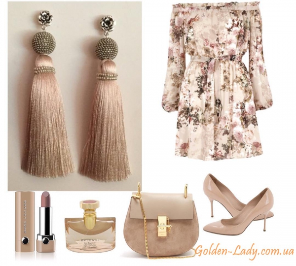 Сережки пензля кольору Латте Golden Lady