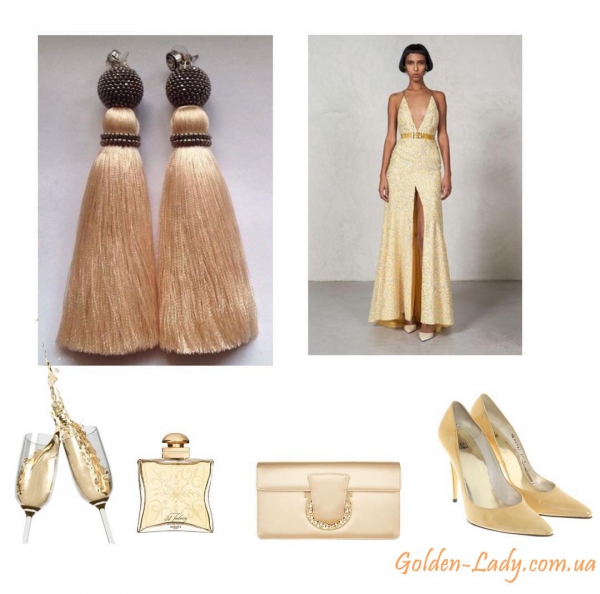 Золоті сережки пензлика Golden Lady
