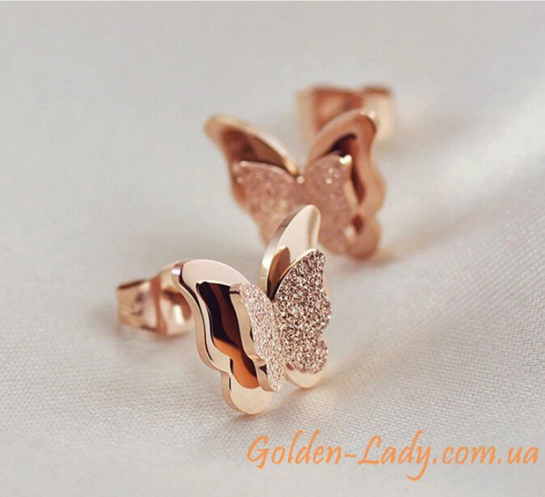 Сережки у вигляді метеликів "Titanium Butterfly"