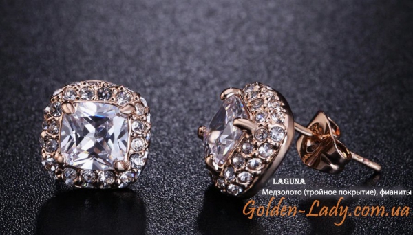 Серьги с фианитами Laguna Original