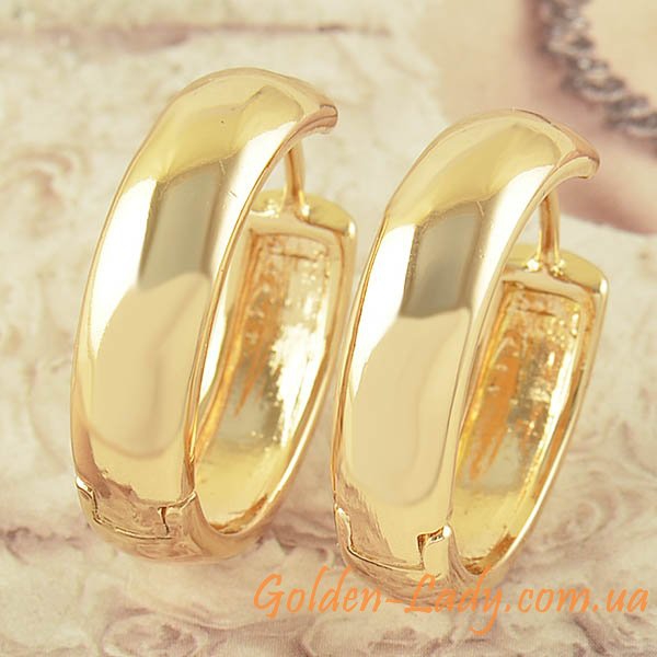 Сережки круглі, вкриті золотом 750
