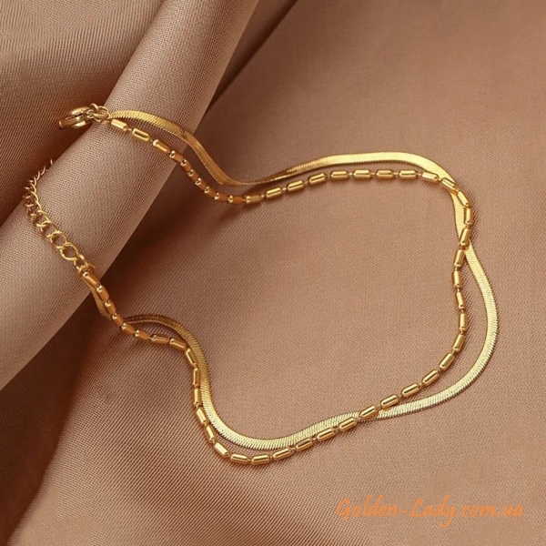 Браслет на ногу "Snake Double"