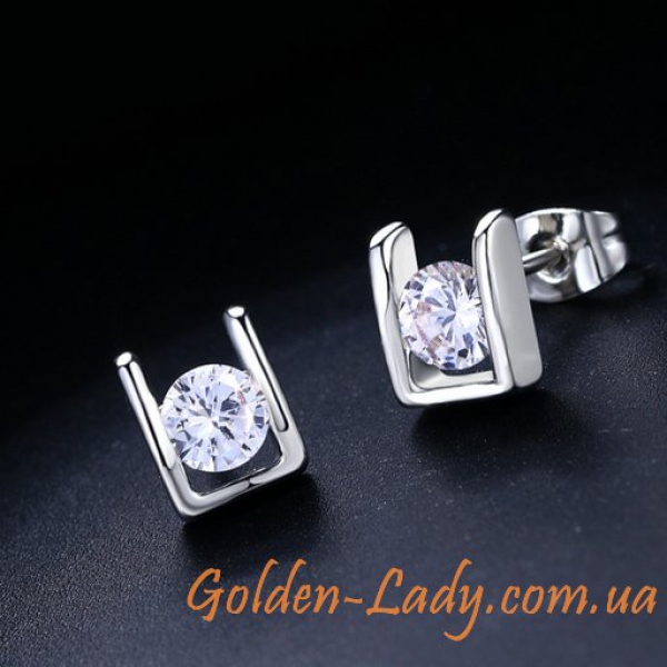 Серьги "Modern White" незамкнутые