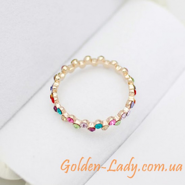 Незвичайне кільце з кристалами Swarovski "Lina Gennari"