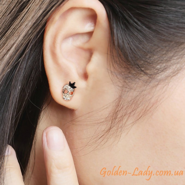 Серьги "Swarovski Skull"