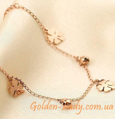 Браслет на ногу "Titanium Flowers"