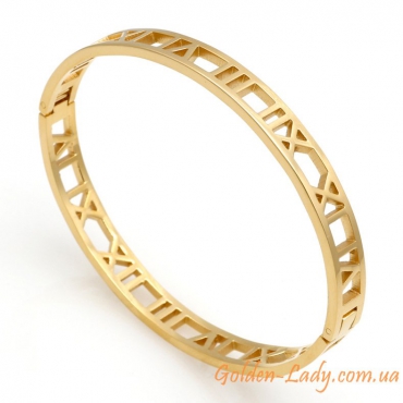 браслет cartier с римскими цифрами желтый 