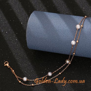 Браслет на ногу "Chrystal Pearl"