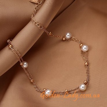 Браслет на ногу "Chrystal Pearl"