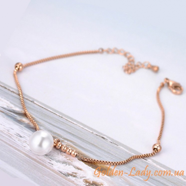 Браслет на ногу "White Pearl"